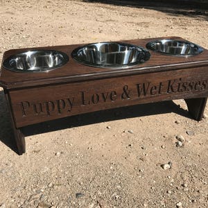 3 bowl dog feeder stand/Personalized image 6