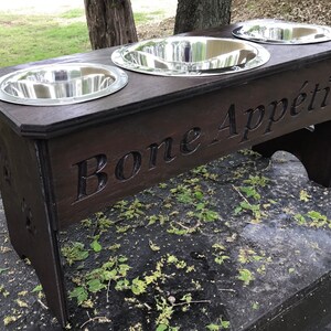 3 bowl dog feeder stand/Personalized image 2