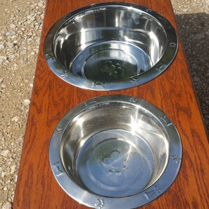 3 bowl dog feeder stand/Personalized Black Cherry