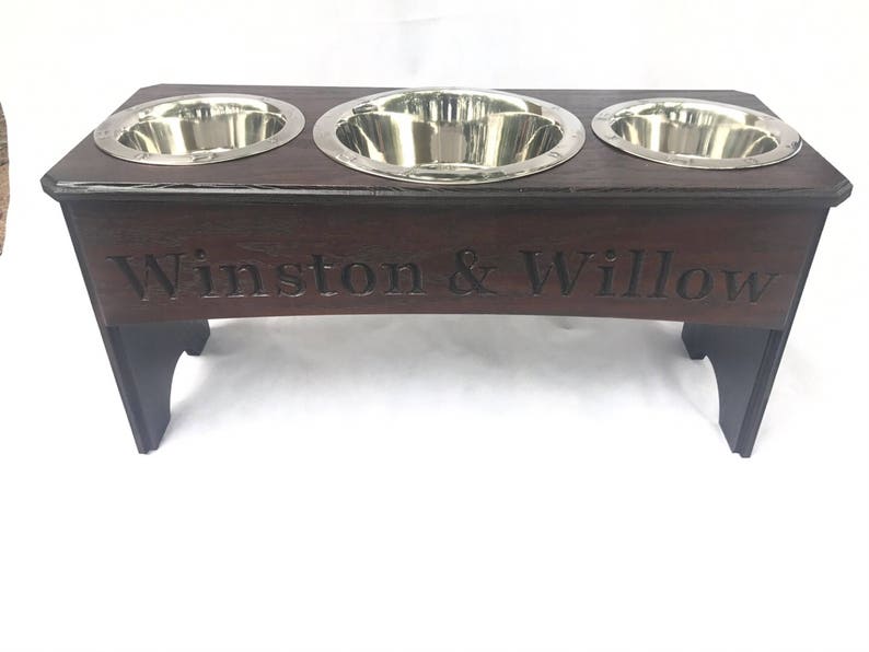 3 bowl dog feeder stand/Personalized image 8