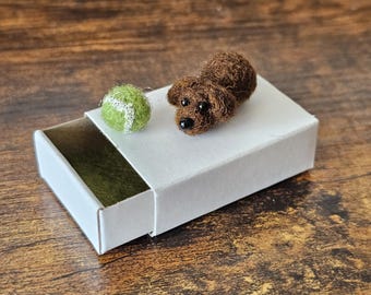 Matchbox mini pet- A small needle felt animal for your pocket. A cute desk accessory, lucky charm, or travel buddy!
