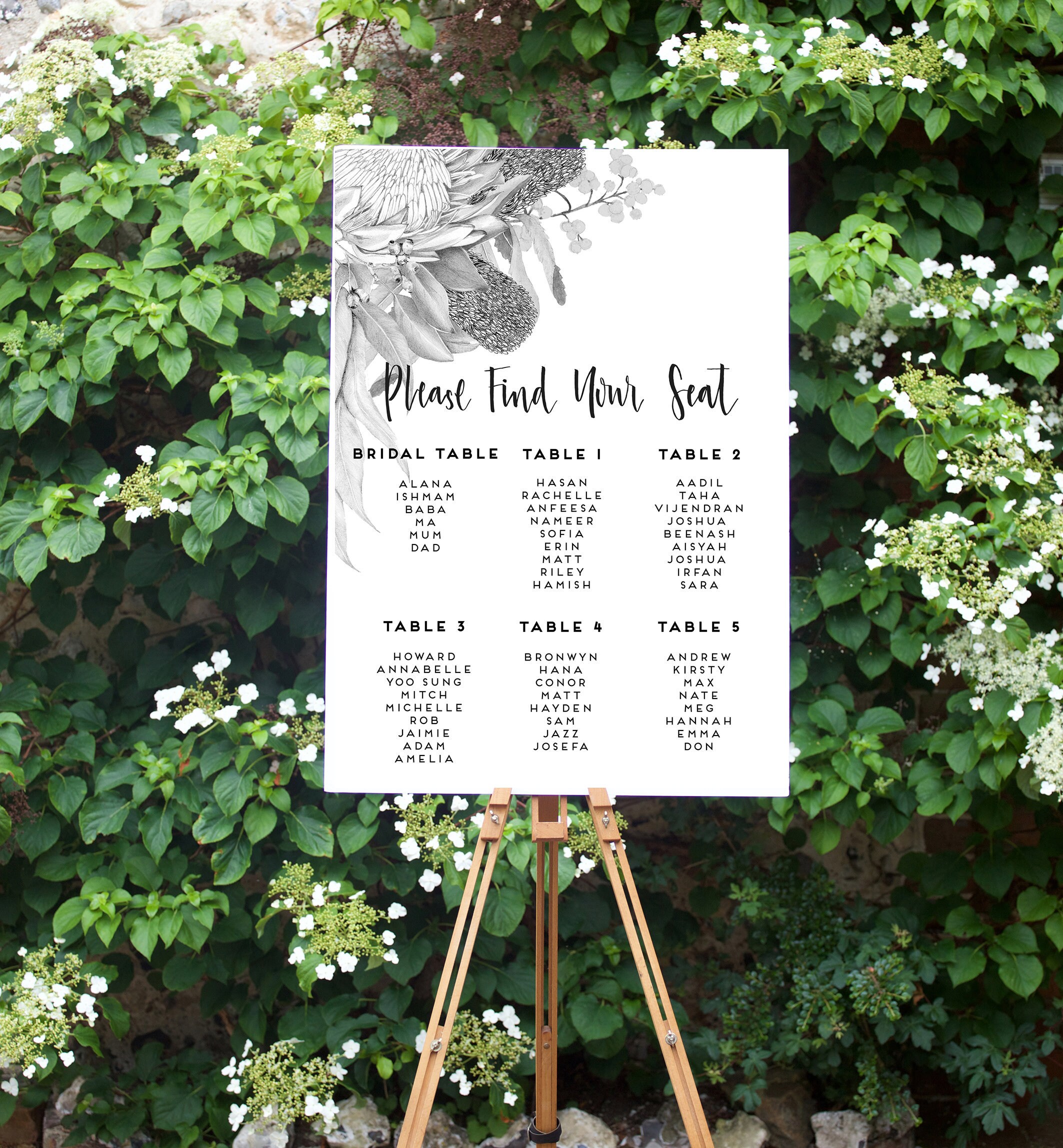 SEATING Chart Signage/digital ONLY Etsy