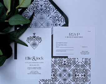 ELLIE Design/Wedding Invites/INVITATION/Watercolour/Pattern