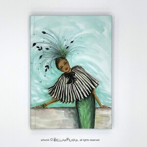 hardcover journal fashion Illustration fashion girl gift fashion art  Bella Pilar, Chloe in Feathers and Pleats