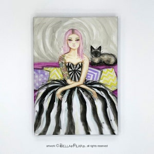 hardcover journal fashion Illustration fashion girl gift fashion art  Bella Pilar, Kate and Her Cat