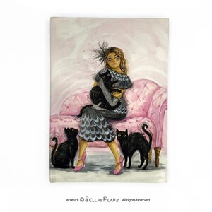 hardcover journal fashion Illustration fashion girl gift fashion art  Bella Pilar, Marny and 3 kitties