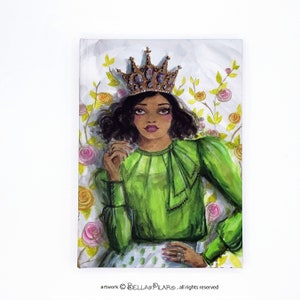 hardcover journal fashion Illustration fashion girl gift fashion art  Bella Pilar, Sunita in a Crown