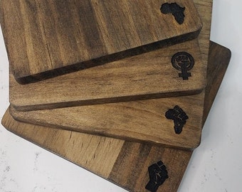 Black Power Black History Africa Woman Fist Coasters