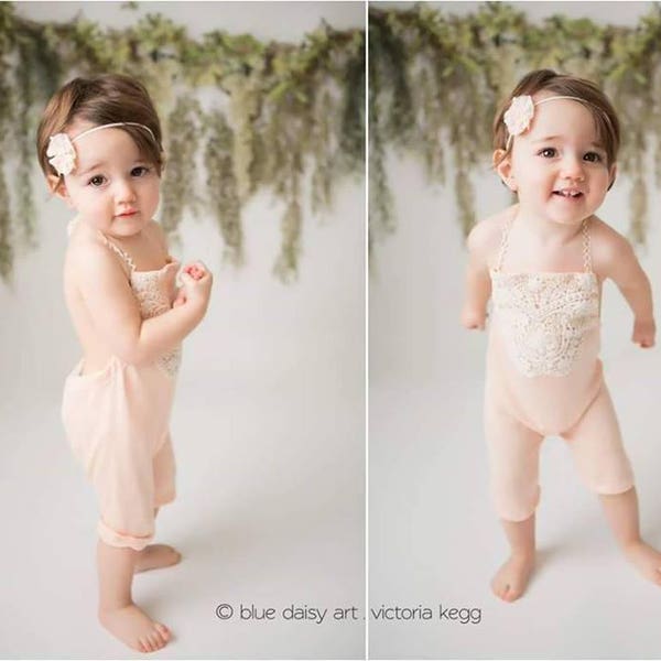 baby 1st birthday outfit girl, pink baby romper, peach Baby Romper, Baby Girl Romper, Cake Smash Outfit, Lace Romper, sitter romper