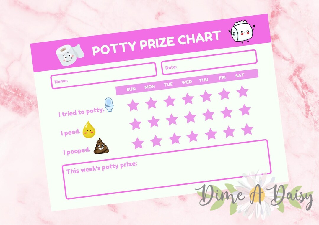 Potty Training Reward Chart for Toddlers (digital Download) - Etsy