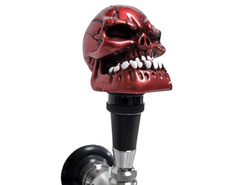 Red Angry Skull Beer Tap Handle