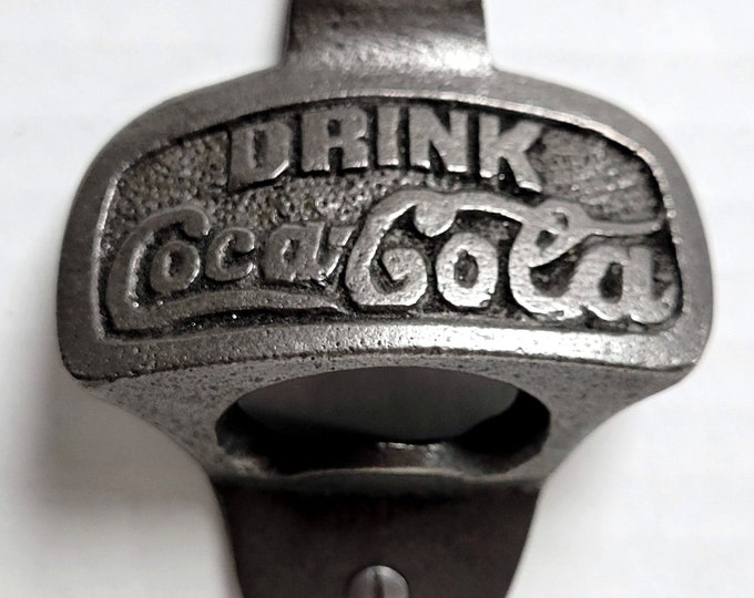 Coca-Cola Cast Iron Wall Mounted Man Cave Bottle Opener