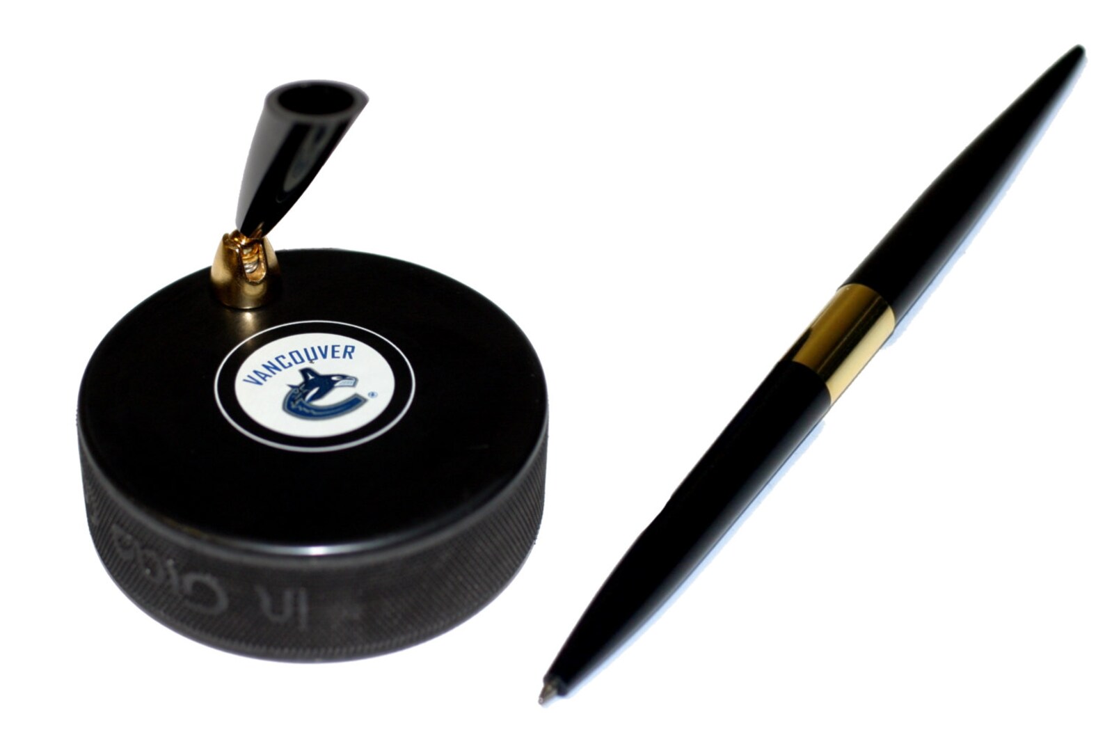 Vancouver Canucks Autograph Style Hockey Puck Desk Pen Holder Etsy