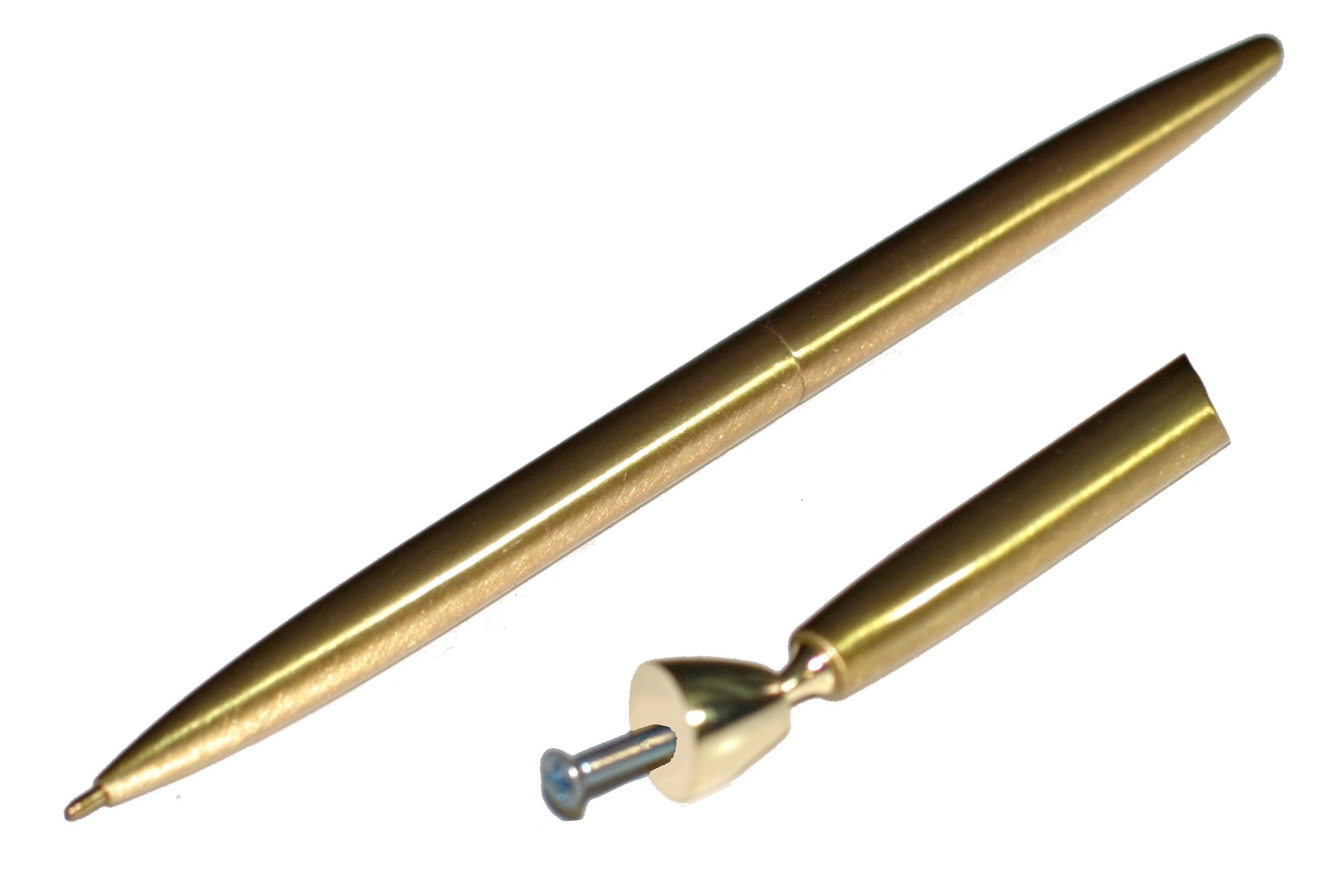 Gold Toned Metal Desk Pen And Funnel Set With Mounting Screw Etsy
