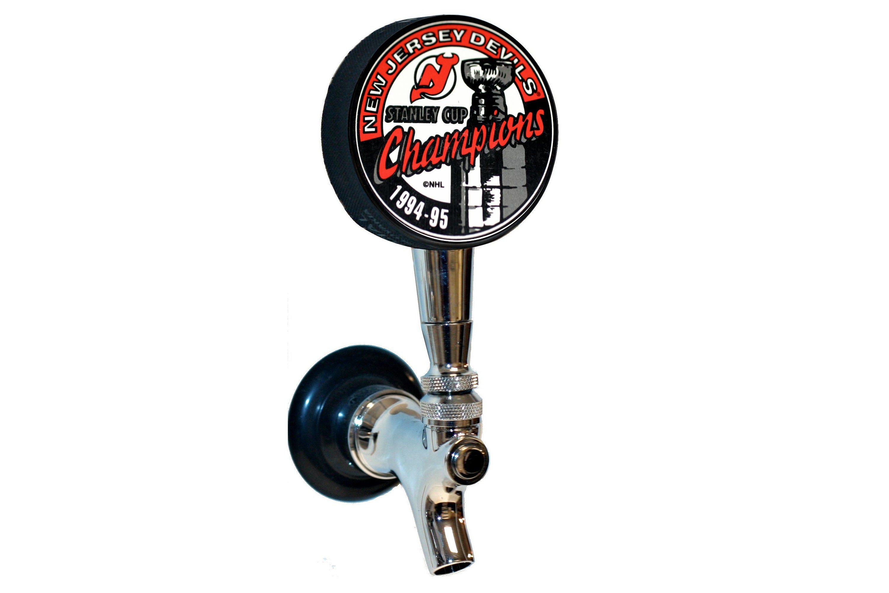 1995 New Jersey Devils Stanley Cup Champions Hockey Puck Beer Tap Handle 