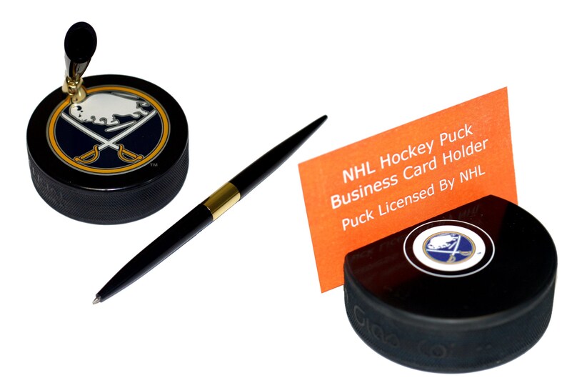 Buffalo Sabres Hockey Puck Pen Holder And Business Card Holder Etsy
