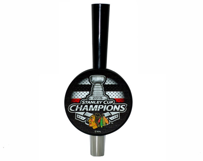 2015 Chicago Blackhawks Stanley Cup Champions Tall-Boy Hockey Puck Beer Tap Handle