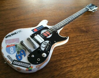 Joan Jett & The Blackhearts "Girls Kick Ass" Tribute Licensed Mini Guitar Perfect For Crafting Shadowboxes and Dioramas