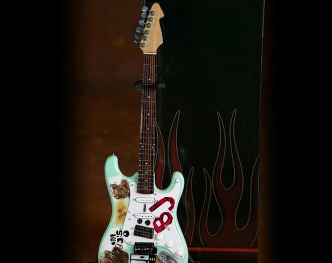 Billie Joe Armstrong Signature BJ Blue Miniature Guitar Replica Perfect For Crafting Shadowboxes and Dioramas