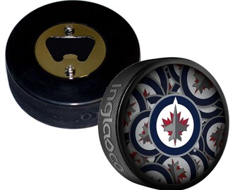 Winnipeg Jets Clone Series Hockey Puck Bottle Opener