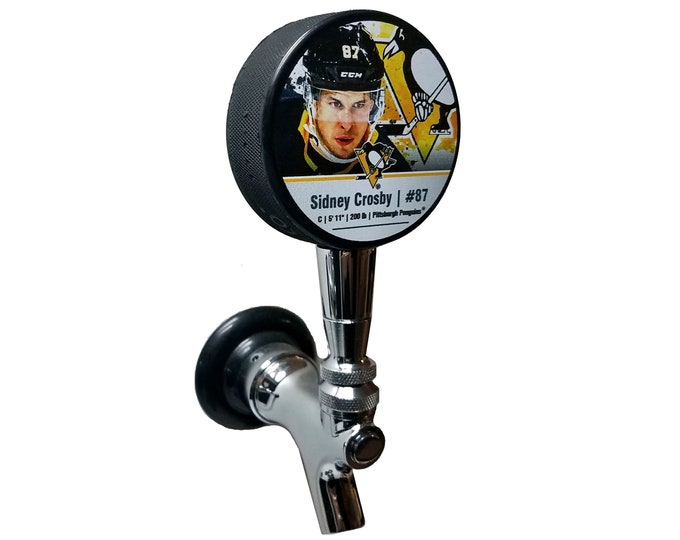 Pittsburgh Penguins Sidney Crosby NHL Hockey Puck Beer Tap Handle