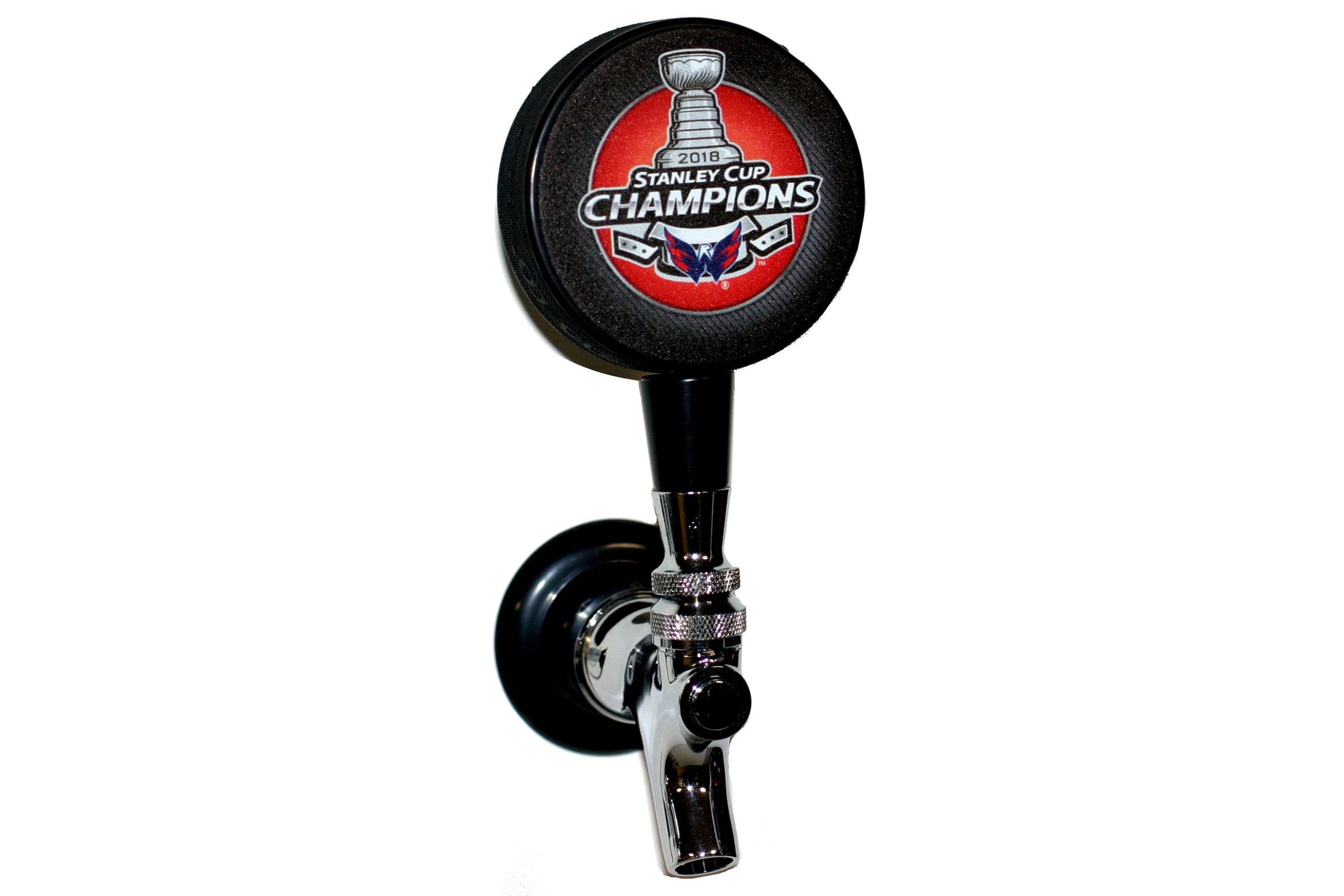 Washington Capitals 18 Stanley Cup Champions Stealth Puck Beer Tap Handle Washington Capitals 18 Stanley Cup Champions Stealth Puck Beer Tap Handle