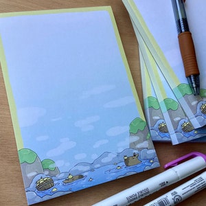 Capybara Bath || A6 Notepad || 120gsm Recycled Paper 50 pages