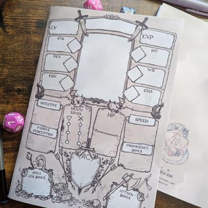 Bounty Hunter - Customisable Character Sheet notebook A5 - Updated Design  - TTRPG DnD book