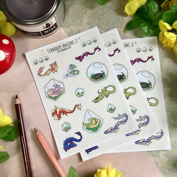 Terrarium Dragons vol 2 + 3 || A6 Planner Sticker Sheet