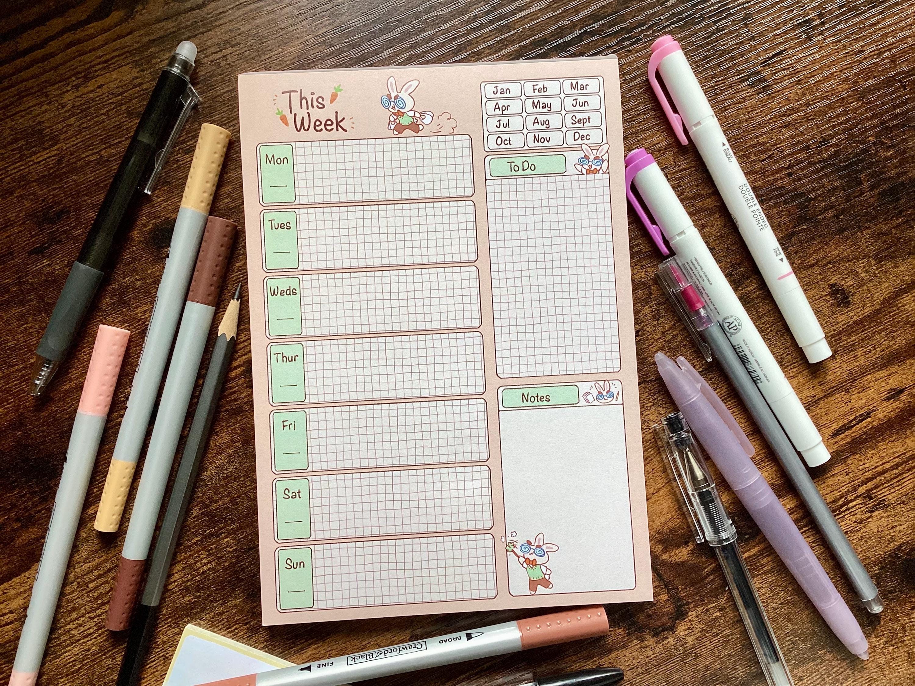 Busy Bunny Weekly Planner || A5 Notepad || 120gsm Recycled Paper 50 pages