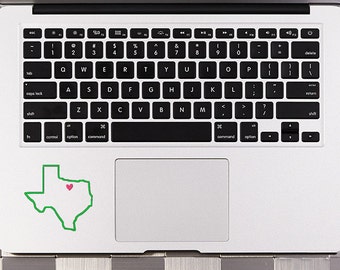 Custom State Outline Decal: Heart Over Hometown Car Sticker