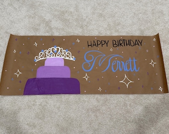 Custom Handpainted Drag Brunch Birthday Banner: Kraft Paper Sign