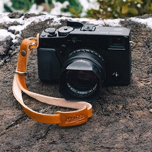 Classic hand strap made of leather Leather Camera Wrist Strap image 1