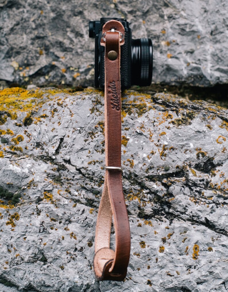 Classic hand strap made of leather Leather Camera Wrist Strap image 4