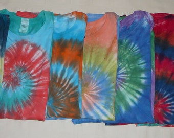 Adult 2XL Short Sleeve Tie Dyed Shirts - Spiral Designs