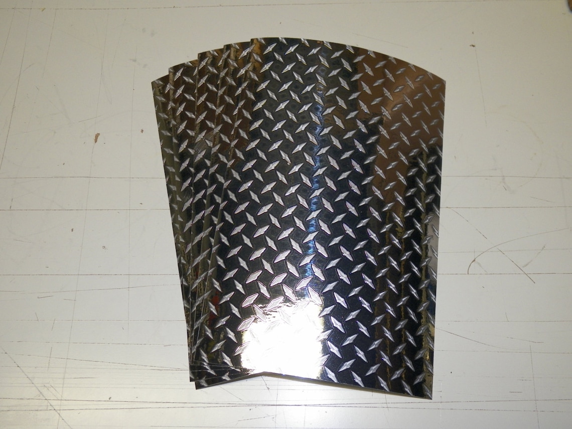 Vinyl Self Adhesive Silver Mini Diamond Plate 8x10 Etsy