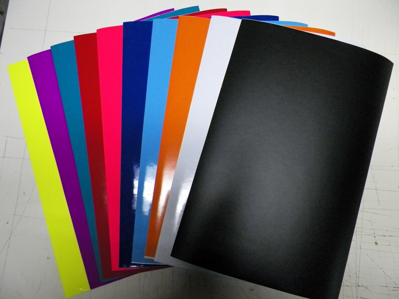 Vinyl sticker material opaque colors 2 sheets 8 inch x 12 Etsy