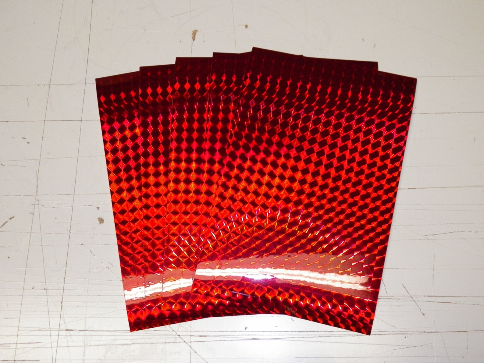 Vinyl self adhesive red prism 4x 6 x 3 mil thk Etsy