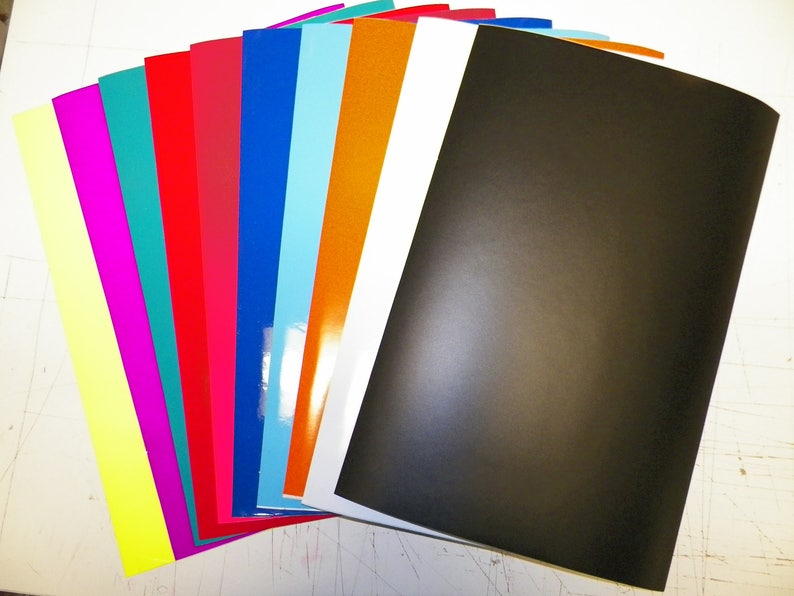 Vinyl sticker material opaque colors 2 sheets 8 inch x 12 Etsy