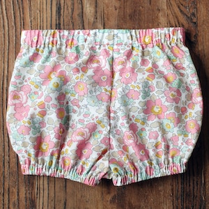 Betsy Cotton Bloomers - Baby Diaper Cover - Made with Liberty Fabrics Tana Lawn Betsy Pink