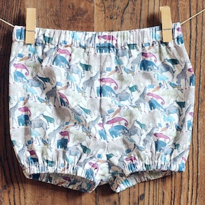 Cotton Bloomers with Animals - Made with Liberty Fabrics Tana Lawn Queue for the Zoo