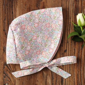 Sun Bonnet - Baby Hat - Made with Liberty Fabrics Tana Lawn Michelle Pink