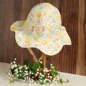Childs Hat - Adult Cotton Hat - Made with Liberty Fabrics Tana Lawn Betsy Yellow