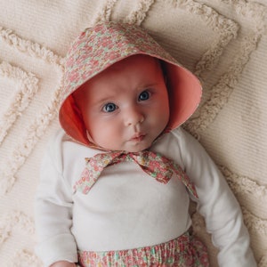 Sun Bonnet Babymütze Made with Liberty Fabrics Tana Lawn Michelle Pink Bild 8