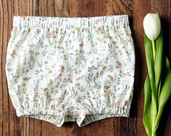 Bloomers with Animals and Flowers - Made with Liberty Fabrics Tana Lawn Theo Orange