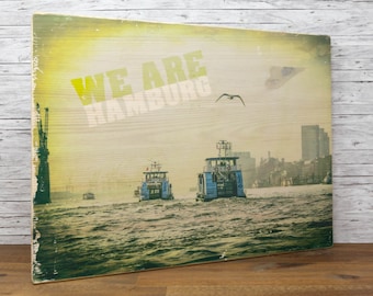 Wood picture - We are Hamburg