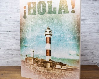 Wooden picture El Toston Lighthouse - Handmade wall decoration