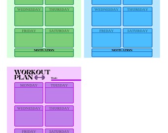 Weekly Workout Planner - Green (A4)