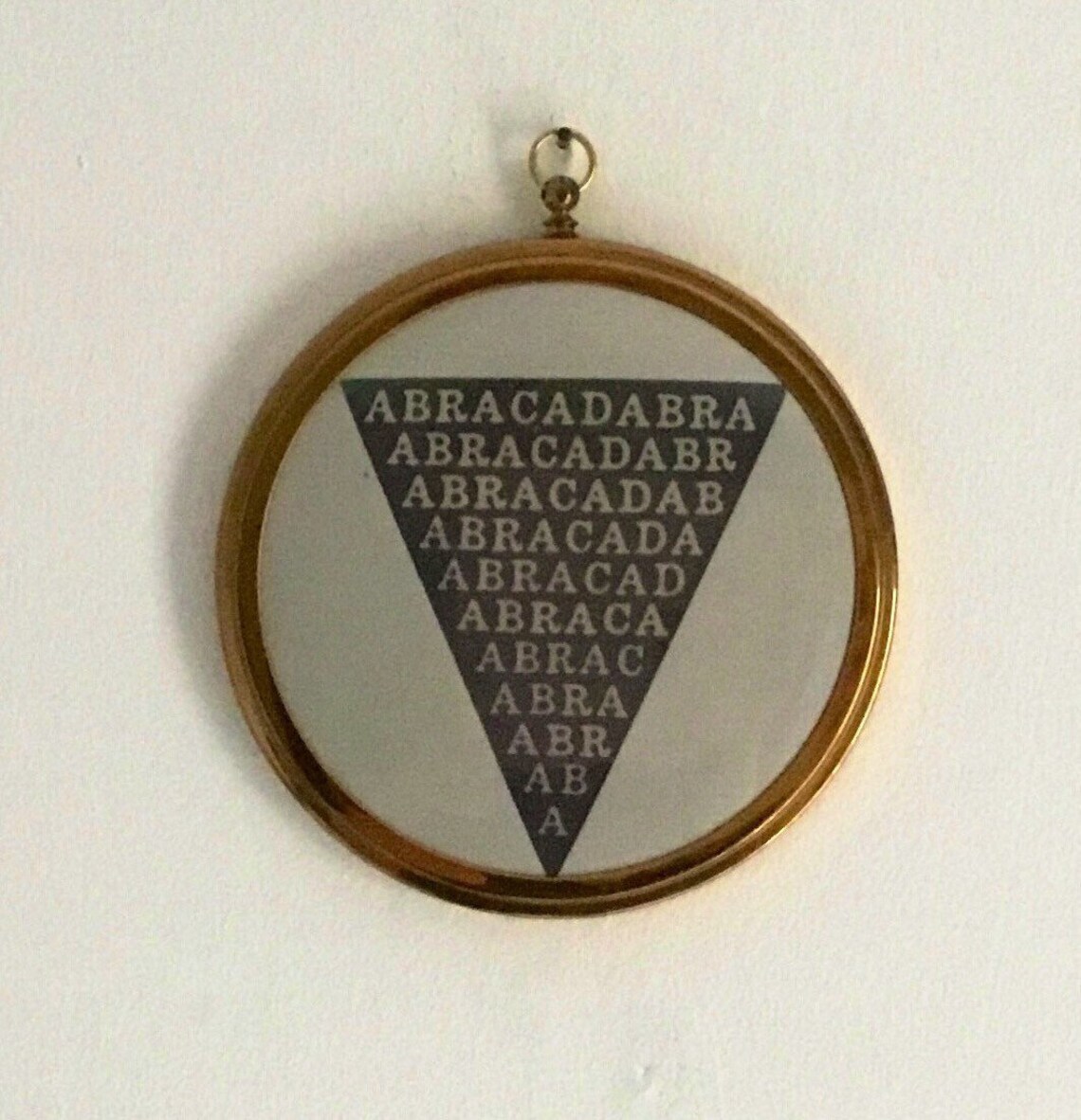 Abracadabra Charm or Amulet Vintage Brass Framed Miniature Etsy