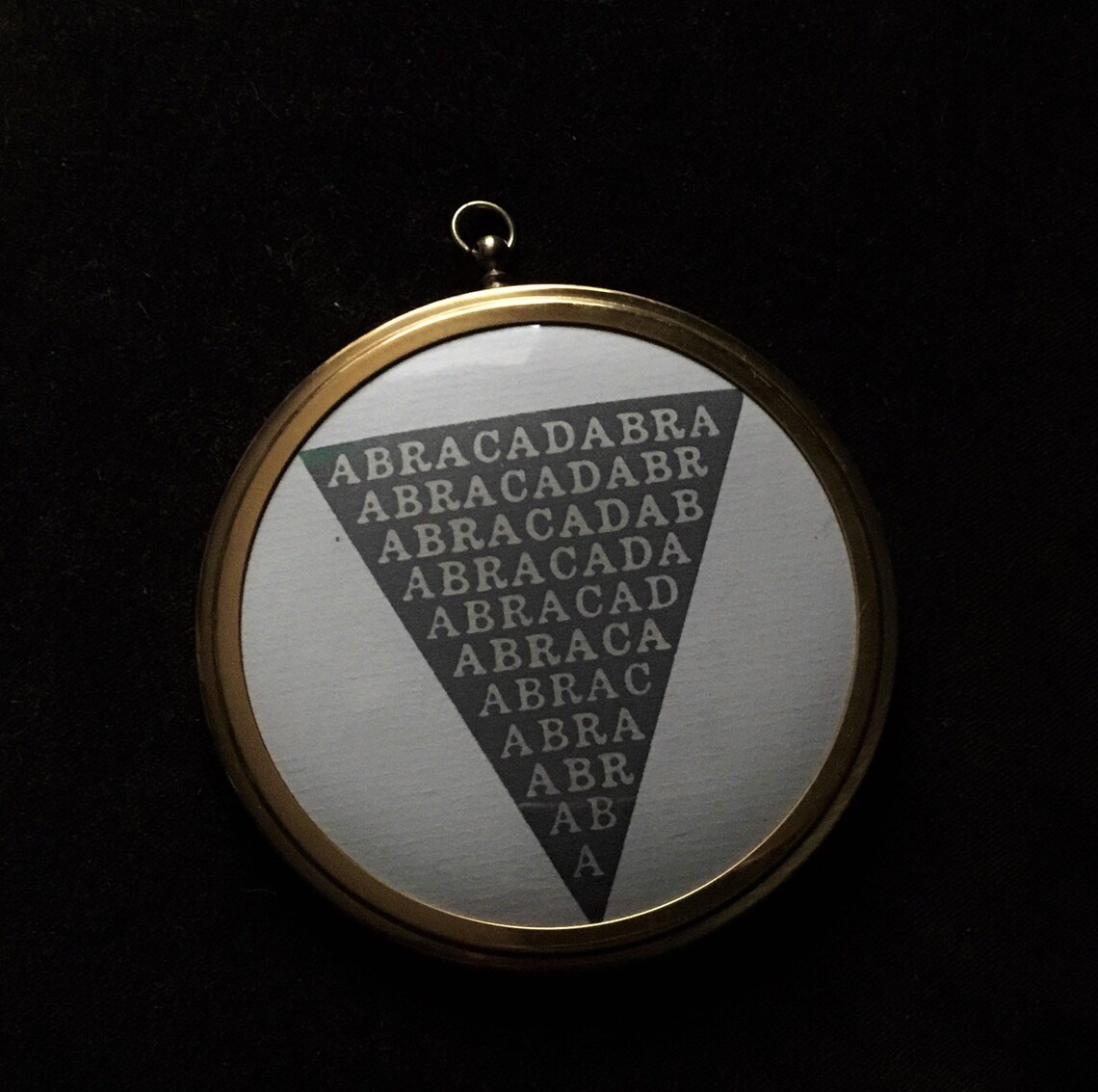 Abracadabra Charm or Amulet Vintage Brass Framed Miniature Etsy